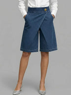 Damen Jeansshorts mit hoher Taille, weitem Bein, lässig, für den Alltag, urbaner Sommerstil, Strand, Urlaub, weite Bermuda – Harlow