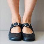 Mary Jane Lederschuhe für Damen mit Schnalle und niedrigem Absatz – Federica