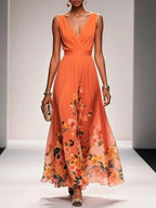 Robe Longue de Mariage Florale pour Femme Invité Fluide Féminine Romantique Élégante
