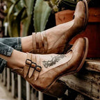 Blockabsatzschuhe im eleganten und bequemen Stil mit Knöchelriemen für Damen – Zina