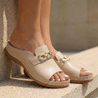Orthopädische Damensandalen zum Hineinschlüpfen mit Schnallendetail, Blockabsatz, lässig, Sommer – Kylie