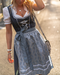 Abito Dirndl Tradizionale per Donne con Grembiule Trachten in Poliestere Aderente Oktoberfest Festivo