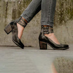 Blockabsatzschuhe im eleganten und bequemen Stil mit Knöchelriemen für Damen – Zina