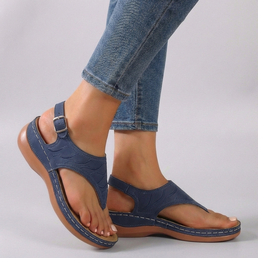 Sandali con Zeppa Donna Cinturino alla Caviglia Regolabile Design Aperto Leggeri Elevazione Comfort Supporto Casual Spiaggia Vacanze Estate – Camel Nude
