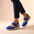 Orthopädische Plateau-Espadrilles für Damen mit verstellbarem Riemen, erhöhter, leichter und bequemer Sohle – Beige Naturfarben, lässig für Strand und Sommerurlaub