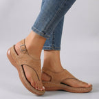 Sandali con Zeppa Donna Cinturino alla Caviglia Regolabile Design Aperto Leggeri Elevazione Comfort Supporto Casual Spiaggia Vacanze Estate – Camel Nude