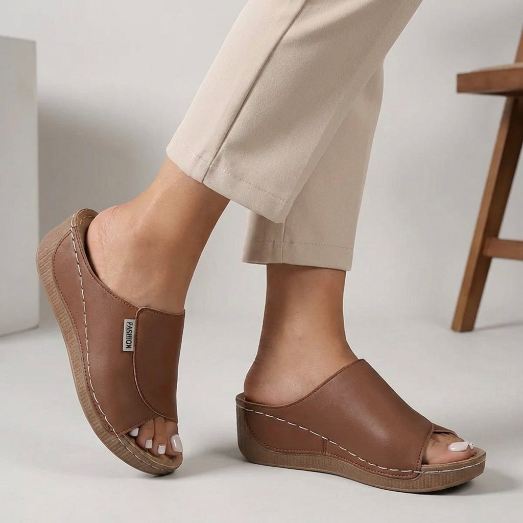 Chaussons à Talon Wedge Orthopédiques pour Femmes, Confortables et Ouverts, Casual d'Été – Madison