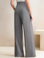 Pantalon Large Taille Haute Femme à Plis Avant Bureau Casual Formel