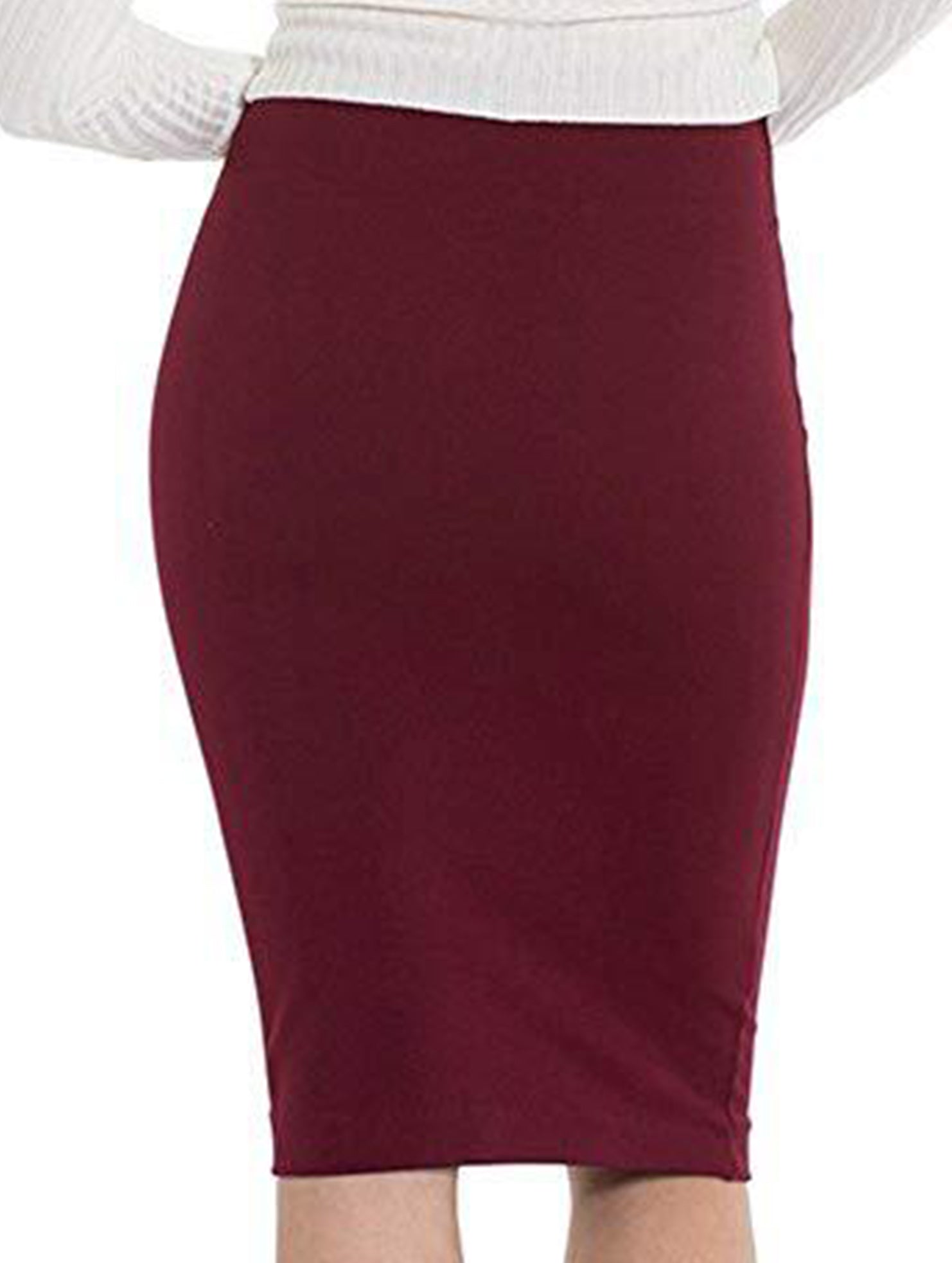 Bleistiftrock aus Satin mit Bandage, hoher Taille, dehnbar, figurbetont, lässig, formell, für den Alltag – Molor