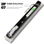 Wasserdichte Außen-Wandlampe Linear Matt-Schwarzes Acrylpaneel – Vynn