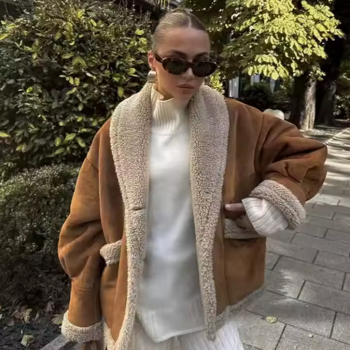 Hiverline ShearWarm — Veste Hiver en Daim & Laine Douce