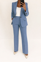 Disfraz Mujer Dos Piezas Blazer Ajustado Pantalones Anchos Elegante Corte Casual Formal – Julie
