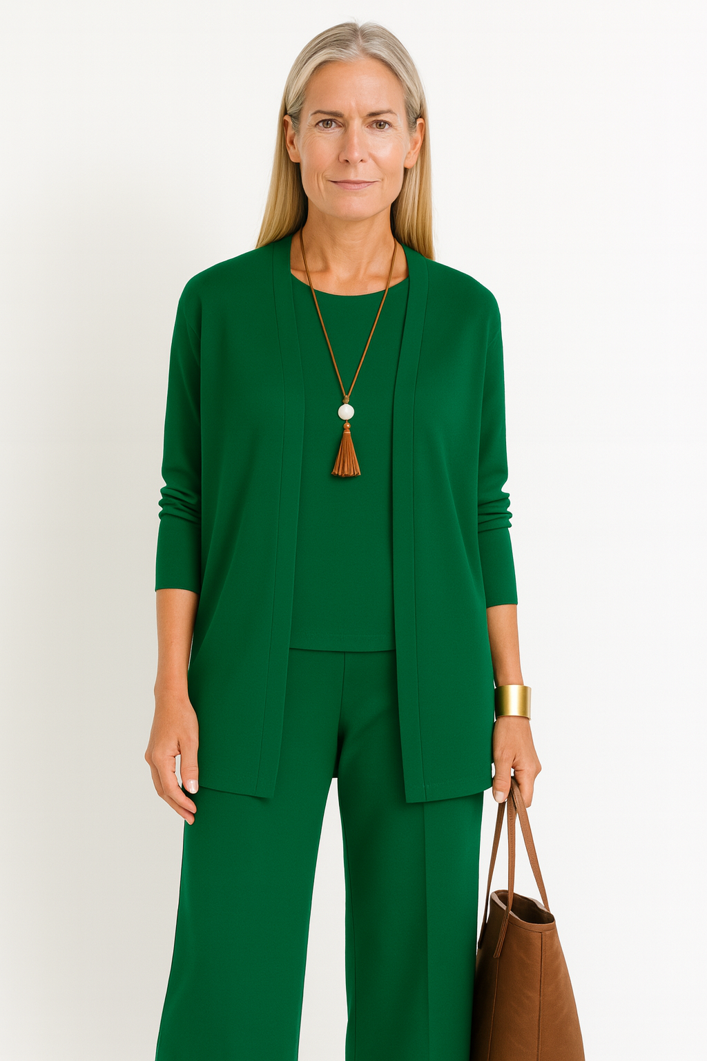 Conjunto Elegante Mujer 3 Piezas Blazer Chaleco Pantalones Anchos Ligero Favorable Casual Chic – Pin