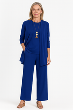 Conjunto Elegante Mujer 3 Piezas Blazer Chaleco Pantalones Anchos Ligero Favorable Casual Chic – Pin