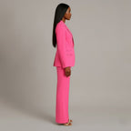 Ensemble de Costume Tailleur Féminin Structuré Blazer Longue Pantalons Évasés Élégants pour Bureau – Christi