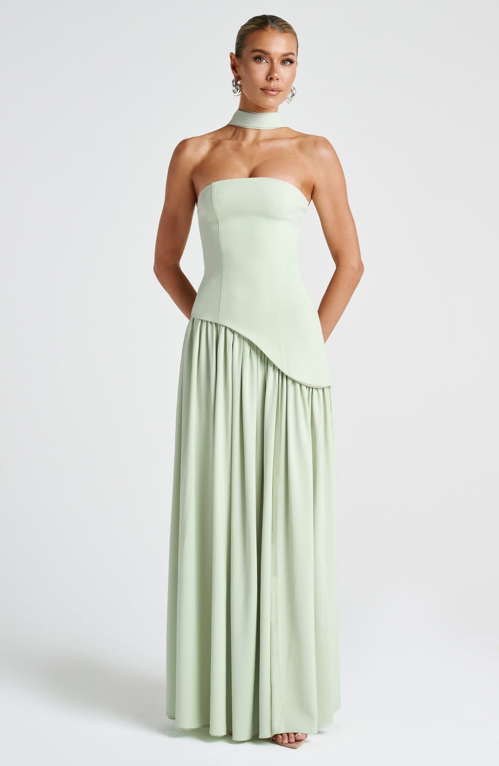 Robe Longue Élegante Sans Manches pour Femmes Ajustée Fendue Formelle Soirée Mariage Invité Sophistiquée – Mya