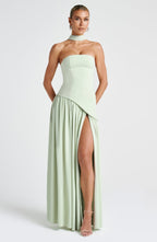 Robe Longue Élegante Sans Manches pour Femmes Ajustée Fendue Formelle Soirée Mariage Invité Sophistiquée – Mya
