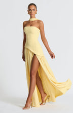 Robe Longue Élegante Sans Manches pour Femmes Ajustée Fendue Formelle Soirée Mariage Invité Sophistiquée – Mya
