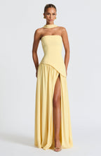 Robe Longue Élegante Sans Manches pour Femmes Ajustée Fendue Formelle Soirée Mariage Invité Sophistiquée – Mya