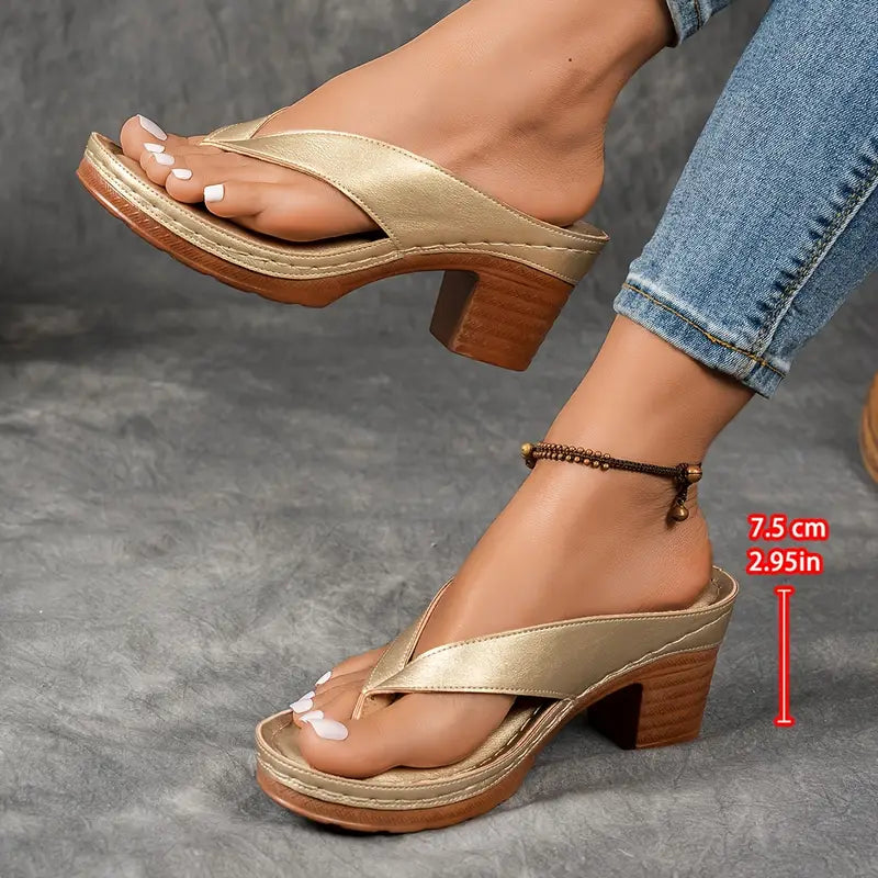 Orthopedische pantoffels met hak voor dames, open voorkant, enkelband, demping en ondersteuning, casual en elegant – Marilyn
