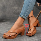 Orthopedische pantoffels met hak voor dames, open voorkant, enkelband, demping en ondersteuning, casual en elegant – Marilyn