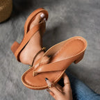 Orthopedische pantoffels met hak voor dames, open voorkant, enkelband, demping en ondersteuning, casual en elegant – Marilyn