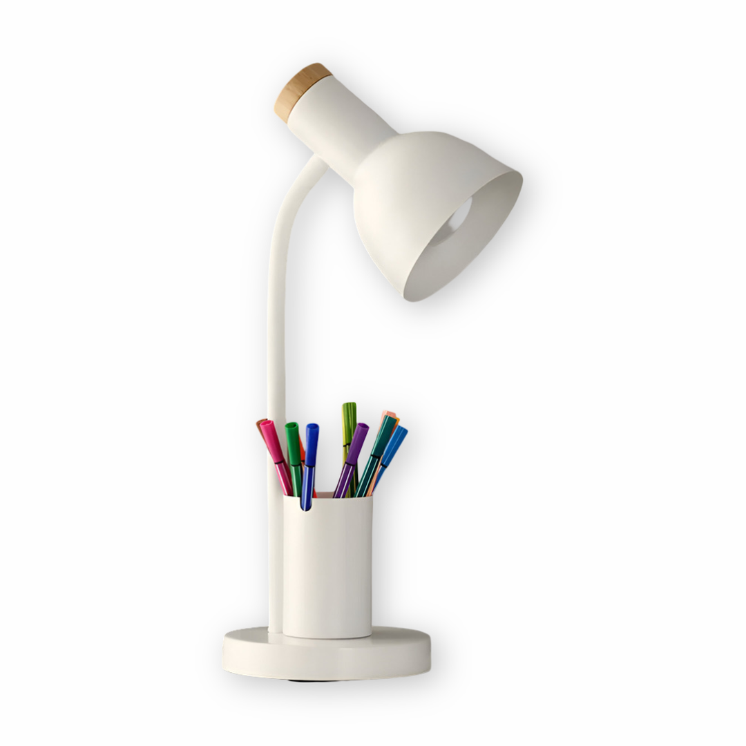 Lampe de Table LED Moderne au Style Nordique avec Support à Crayons Élégant