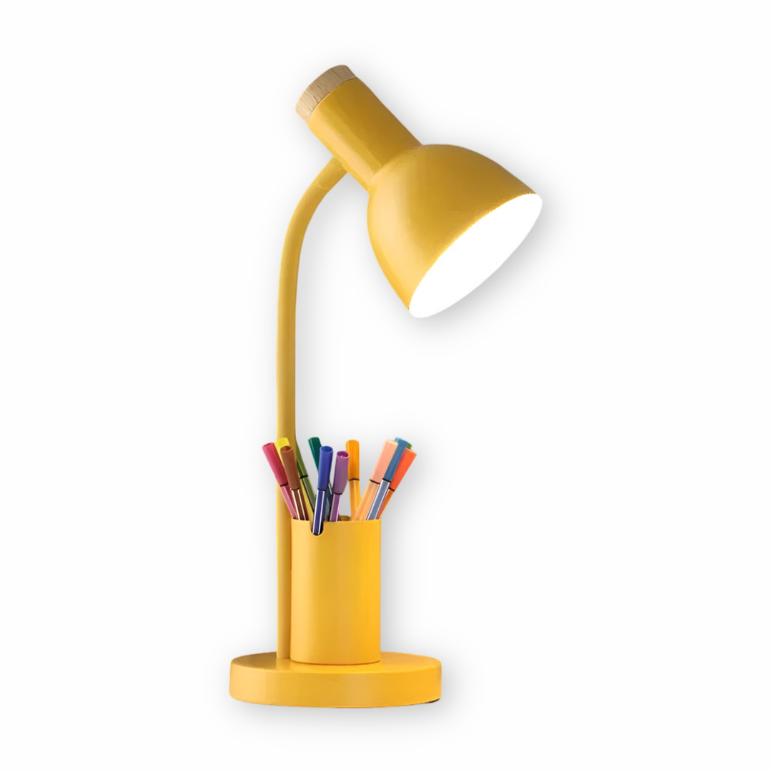Lampe de Table LED Moderne au Style Nordique avec Support à Crayons Élégant