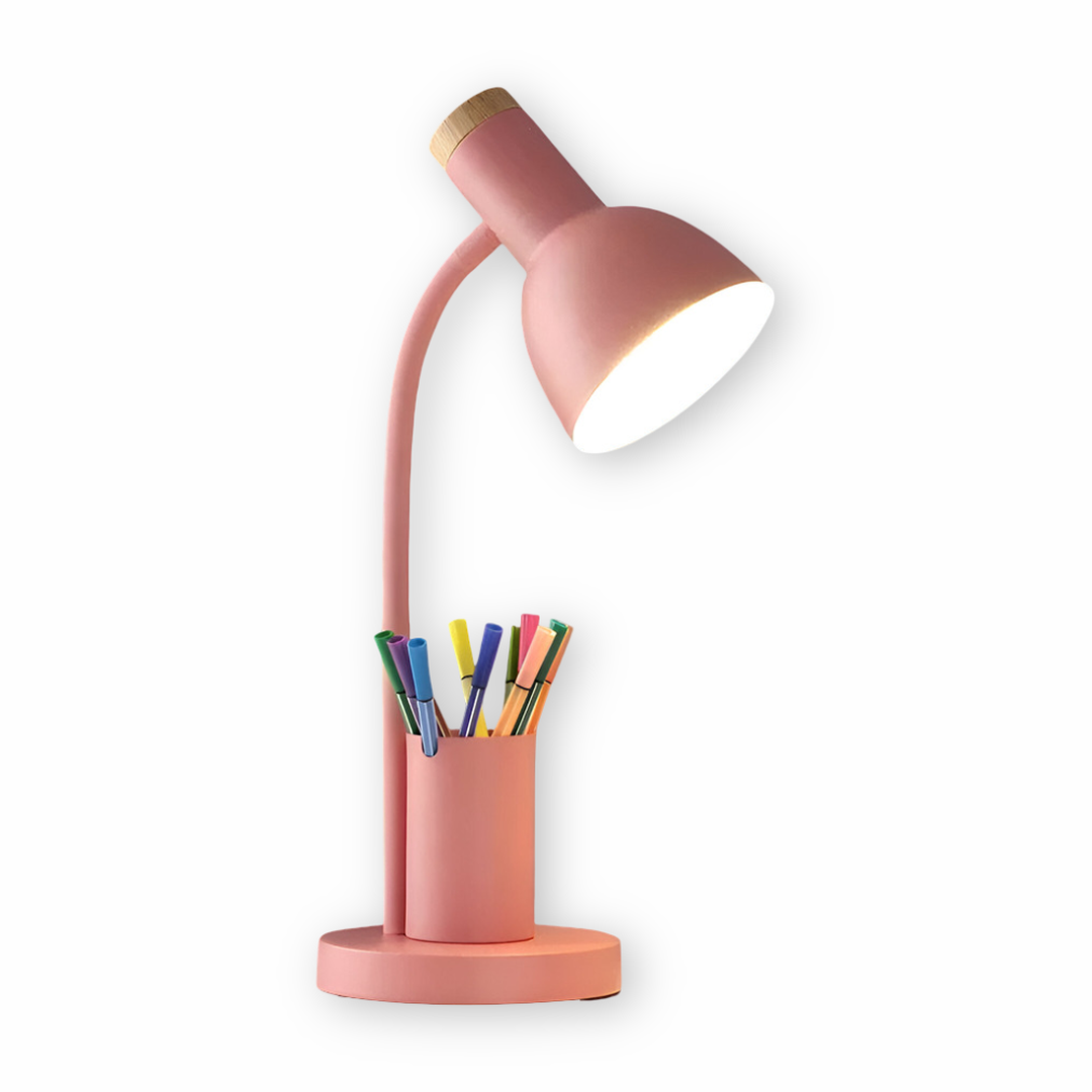 Lampe de Table LED Moderne au Style Nordique avec Support à Crayons Élégant