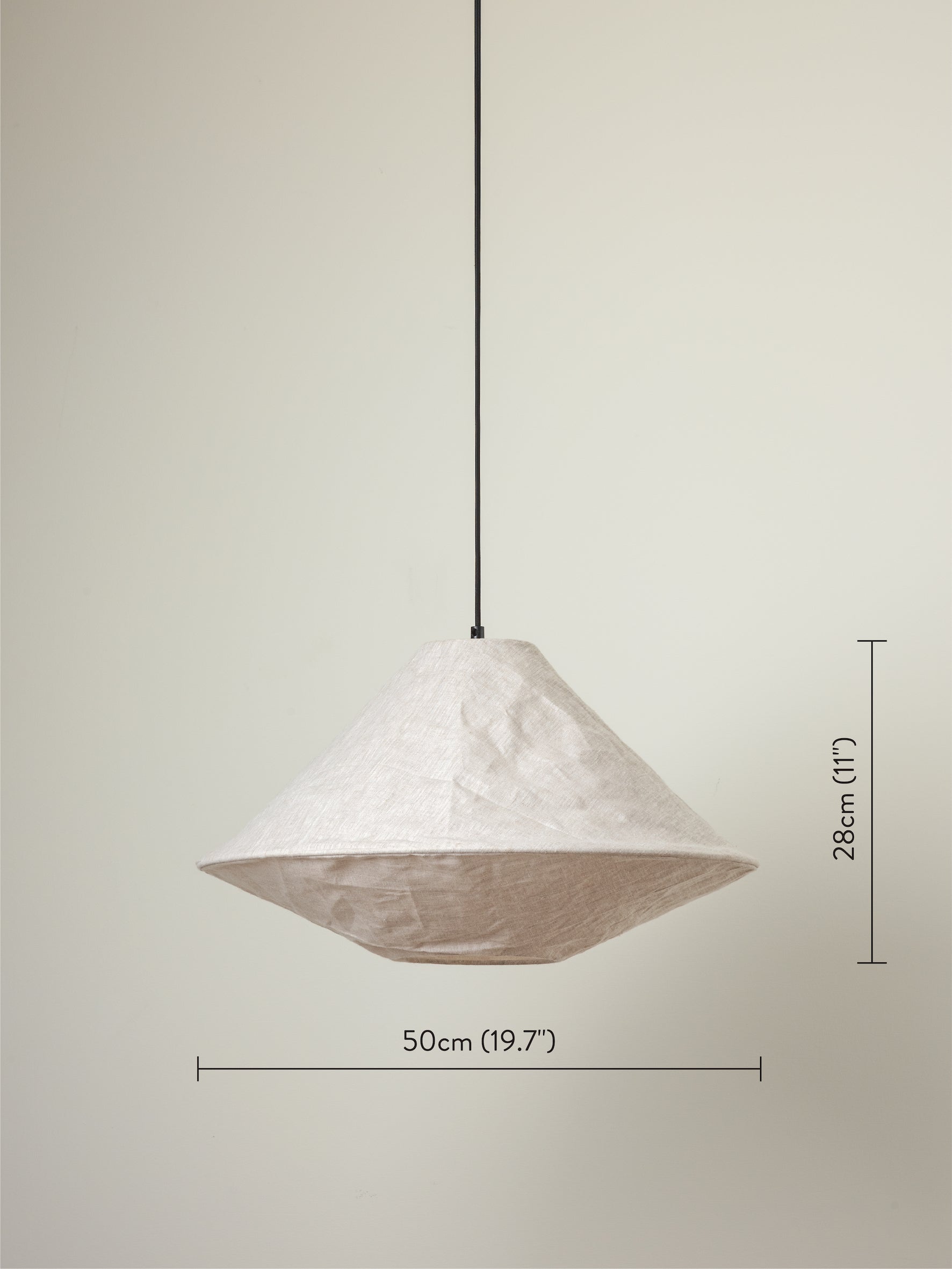 Abat-Jour Suspension Lin Pliable Organique Chambre Salon Diffuseur Bas Beige Naturel – Siya