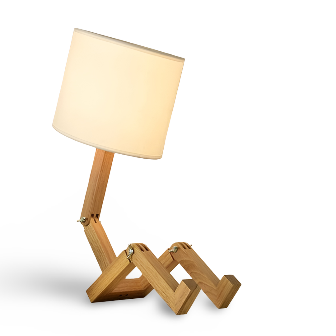 Lampe de Bureau Robot en Bois Massif | Design Original et Innovant