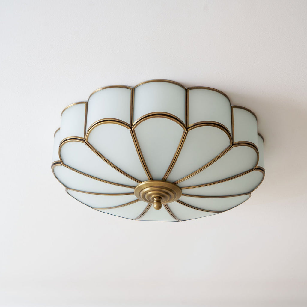Plafonnier Encastré en Verre Forme Fleur Style Classique Élégant Salon Chambre