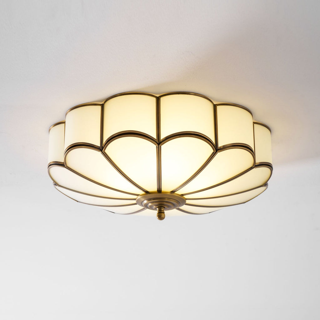 Plafonnier Encastré en Verre Forme Fleur Style Classique Élégant Salon Chambre