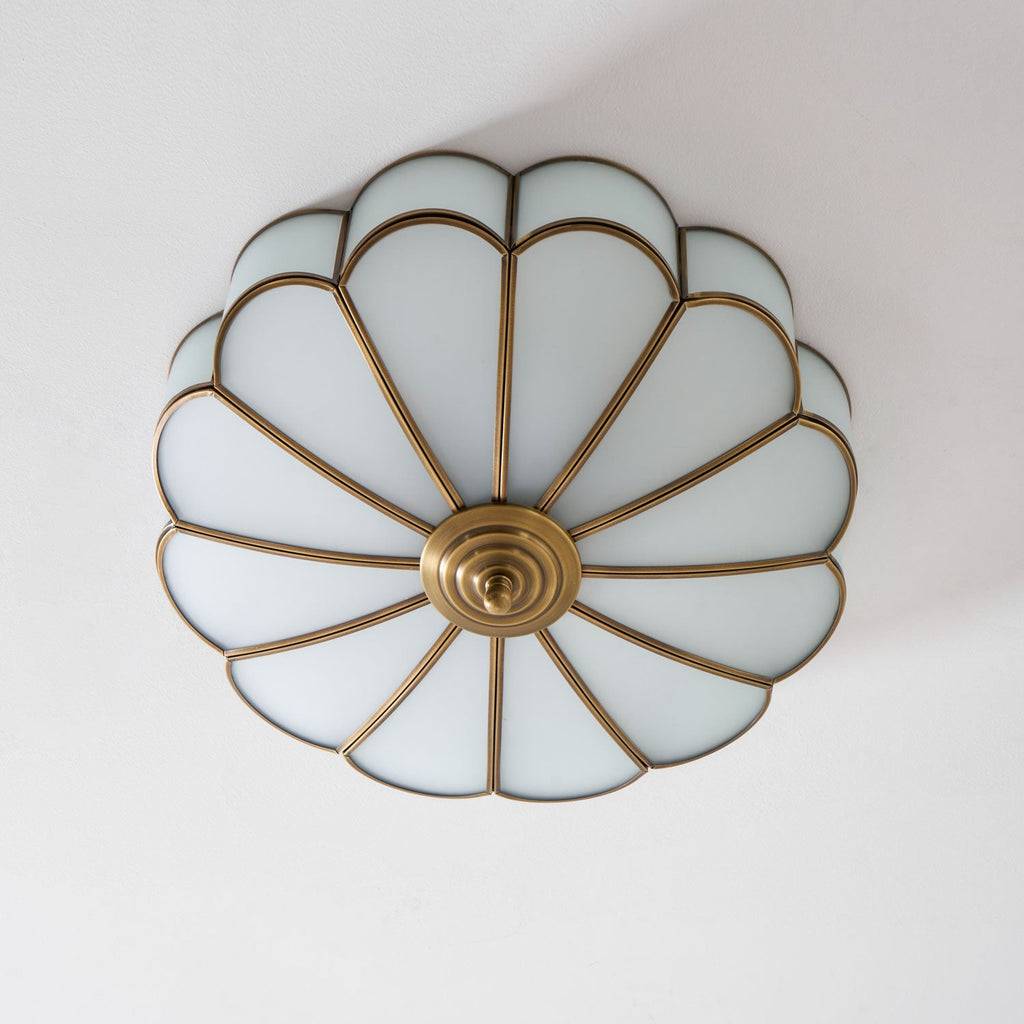 Plafonnier Encastré en Verre Forme Fleur Style Classique Élégant Salon Chambre
