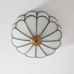 Plafonnier Encastré en Verre Forme Fleur Style Classique Élégant Salon Chambre