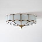 Plafonnier Encastré en Verre Forme Fleur Style Classique Élégant Salon Chambre