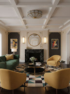 Plafonnier Encastré en Verre Forme Fleur Style Classique Élégant Salon Chambre