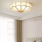 Plafonnier Encastré en Verre Forme Fleur Style Classique Élégant Salon Chambre