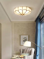 Plafonnier Encastré en Verre Forme Fleur Style Classique Élégant Salon Chambre