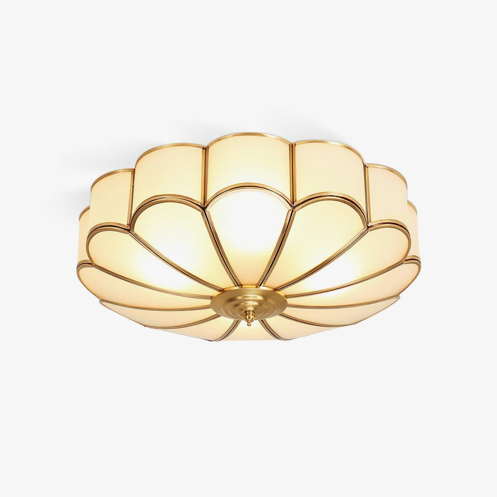 Plafonnier Encastré en Verre Forme Fleur Style Classique Élégant Salon Chambre