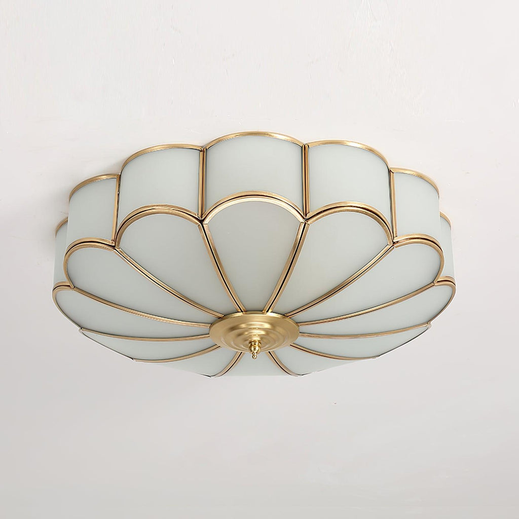 Plafonnier Encastré en Verre Forme Fleur Style Classique Élégant Salon Chambre