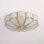 Plafonnier Encastré en Verre Forme Fleur Style Classique Élégant Salon Chambre