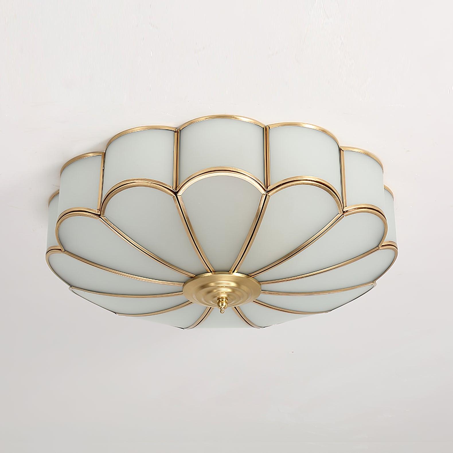 Plafonnier Encastré en Verre Forme Fleur Style Classique Élégant Salon Chambre
