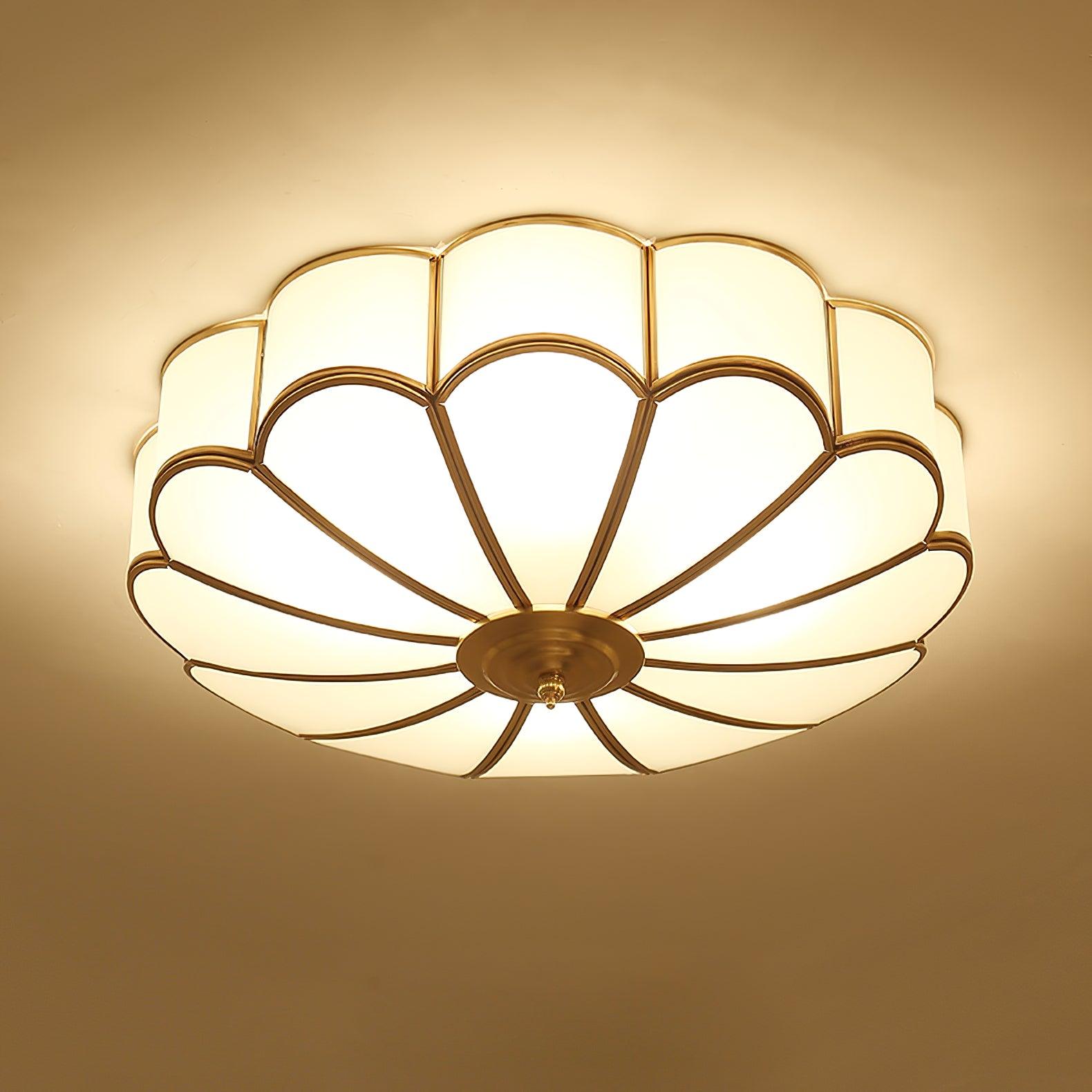 Plafonnier Encastré en Verre Forme Fleur Style Classique Élégant Salon Chambre