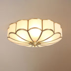 Plafonnier Encastré en Verre Forme Fleur Style Classique Élégant Salon Chambre