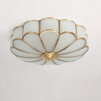 Plafonnier Encastré en Verre Forme Fleur Style Classique Élégant Salon Chambre