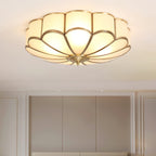Plafonnier Encastré en Verre Forme Fleur Style Classique Élégant Salon Chambre