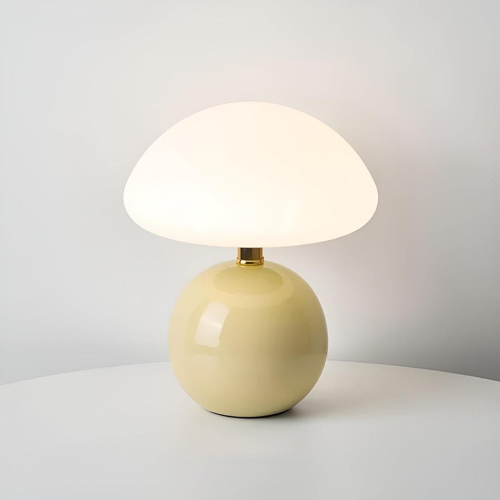 Cream Mushroom-Shaped Table Lamp - French Elegance for Your Home