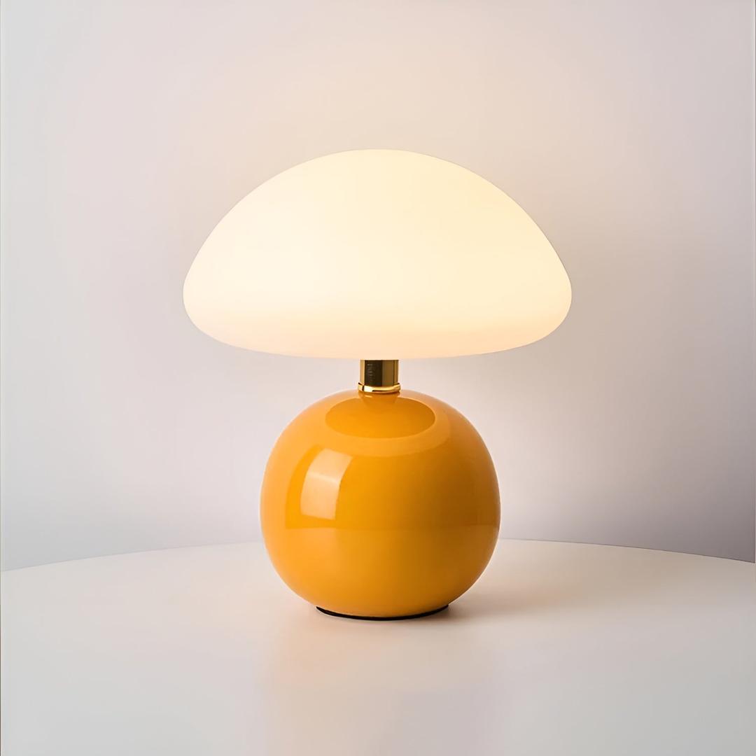 Lampe de Table Crème en Forme de Champignon - Élégance Française pour Votre Intérieur