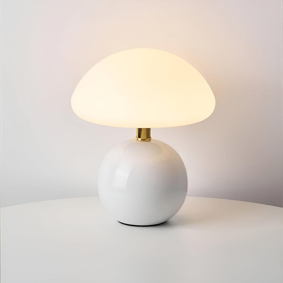 Lampe de Table Crème en Forme de Champignon - Élégance Française pour Votre Intérieur